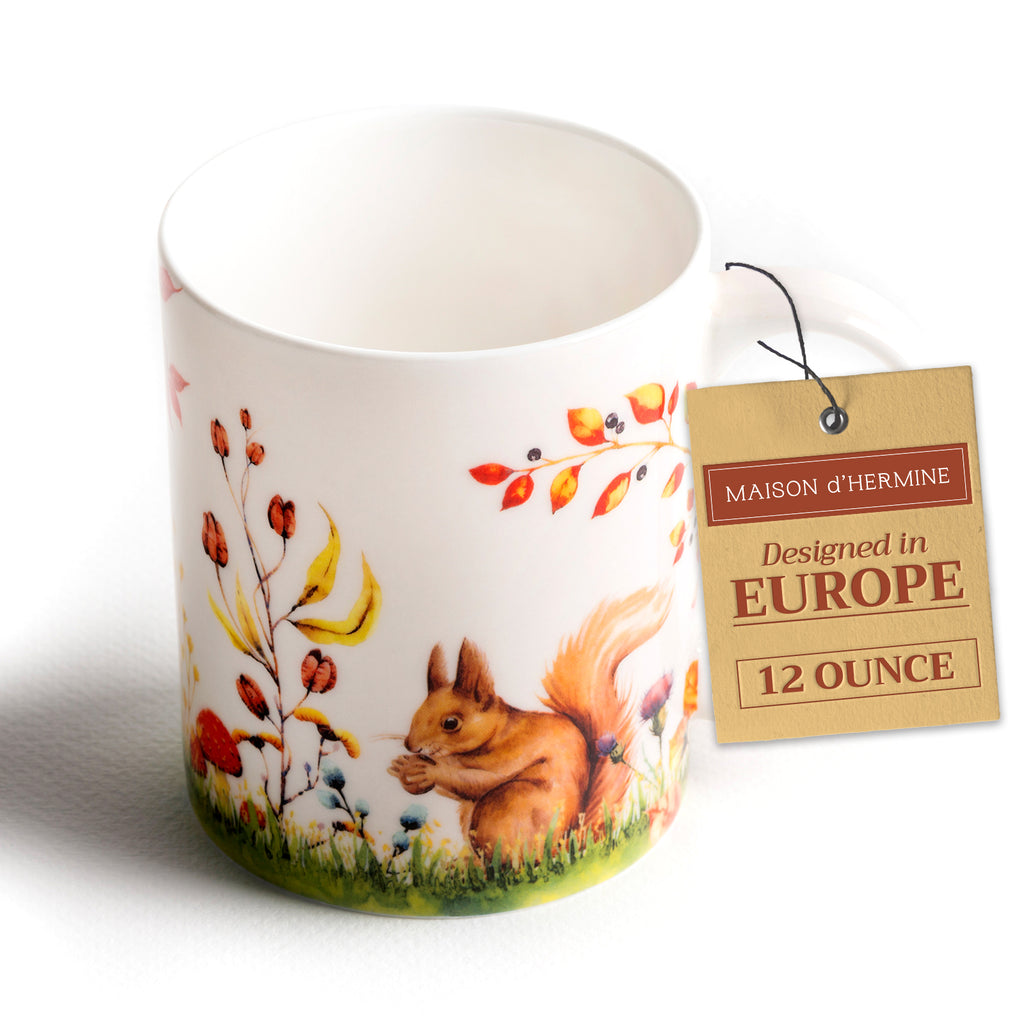 Sous-Bois Fine Bone China Coffee Mugs