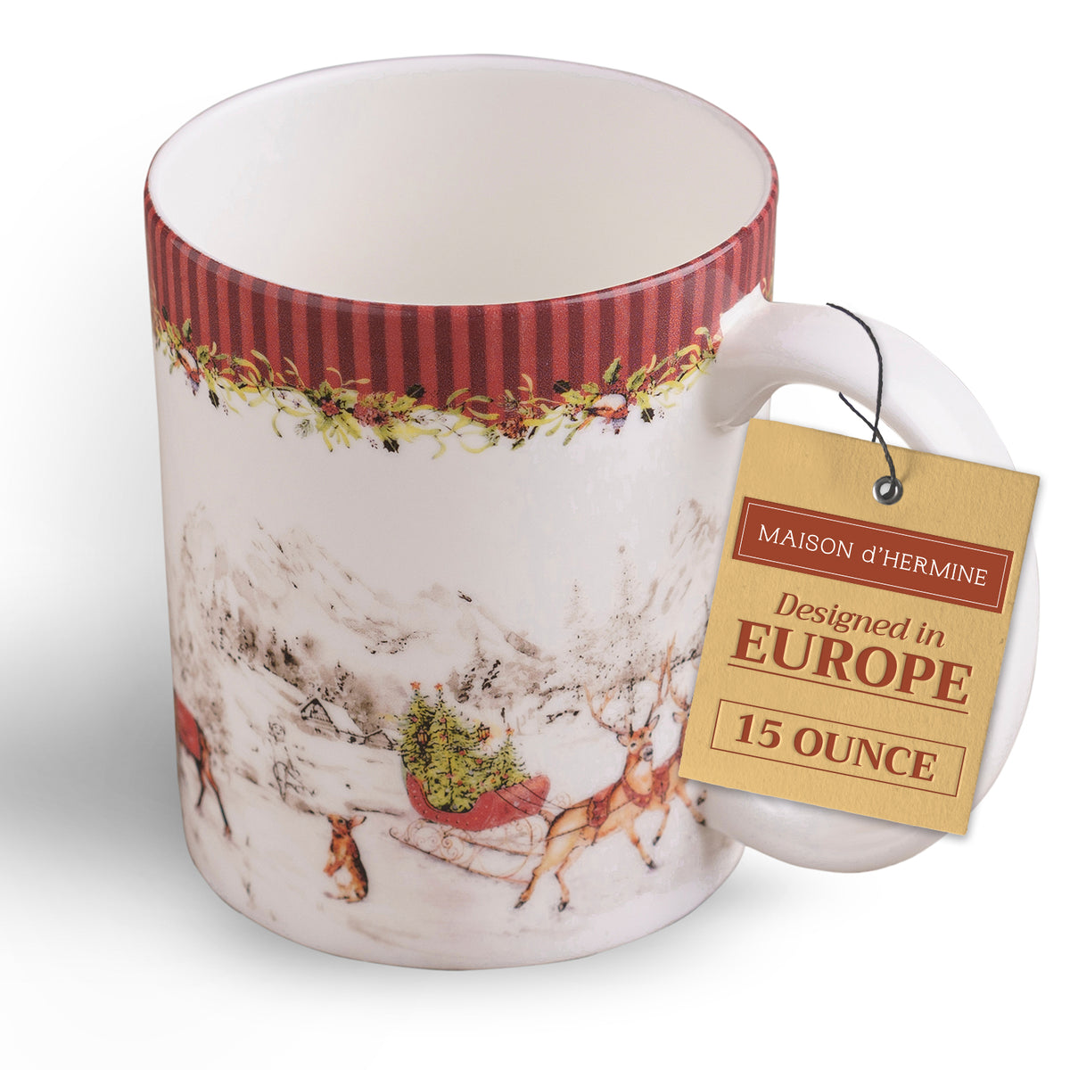 Christmas Tradition Fine Bone China Coffee Mugs