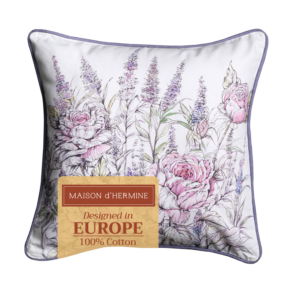 Rose Lavender Sage Throw Pillow Covers