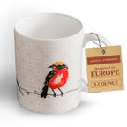 Birdies on Wire Fine Bone China Coffee Mugs
