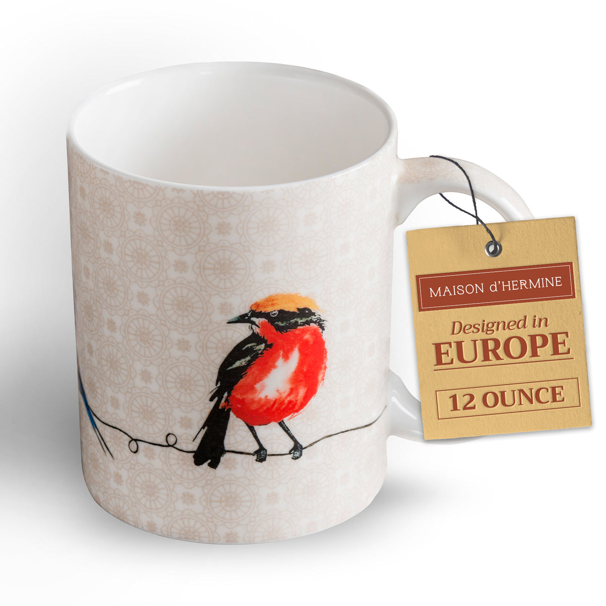 Birdies on Wire Fine Bone China Coffee Mugs