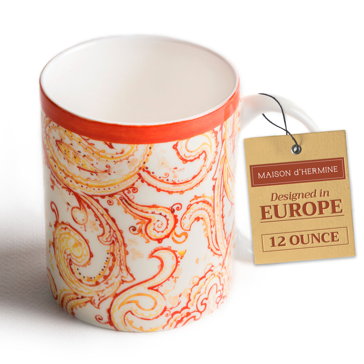 Palatial Paisley Fine Bone China Coffee Mugs
