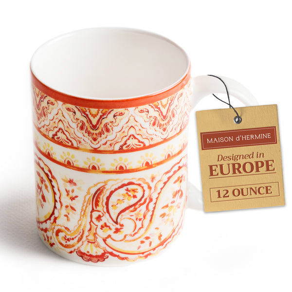 Palatial Paisley Fine Bone China Coffee Mugs