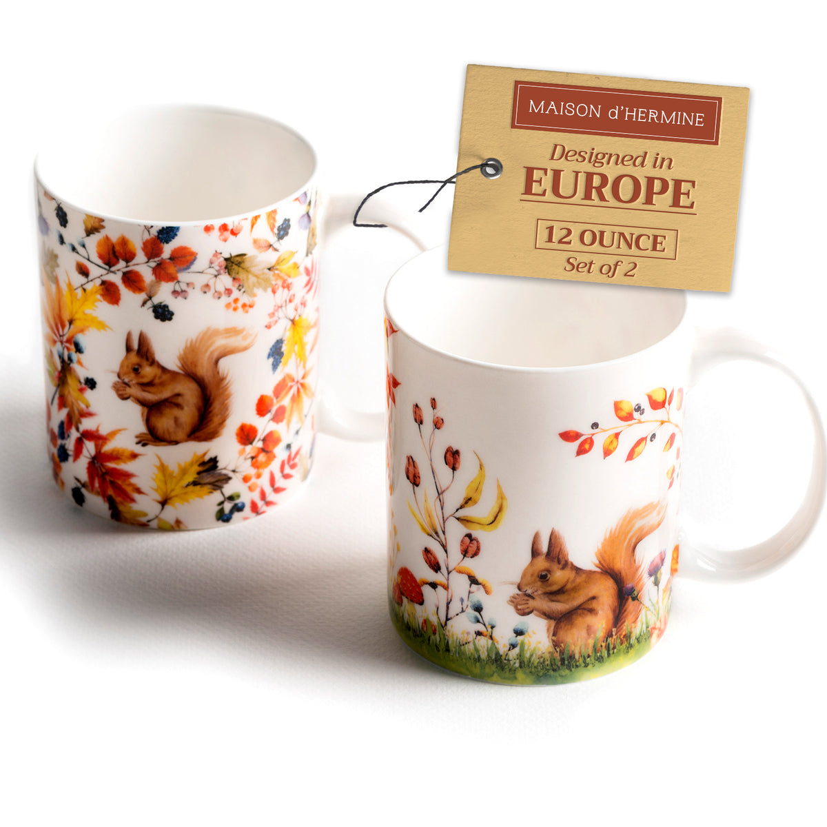 Sous-Bois Fine Bone China Coffee Mugs