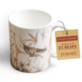 Meadow Florals - Beige Fine Bone China Coffee Mugs