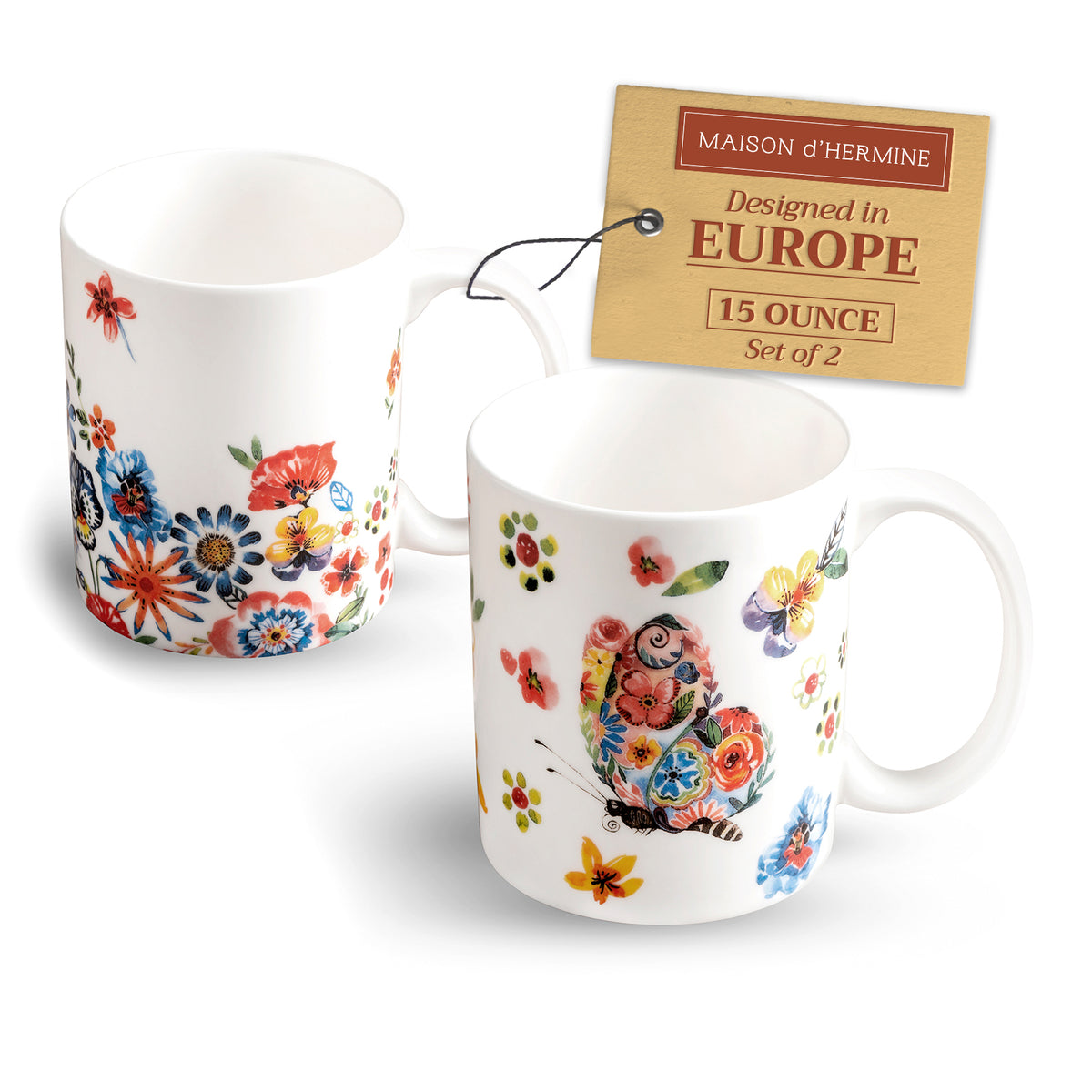 Happy Florals - High Summer Fine Bone China Coffee Mugs