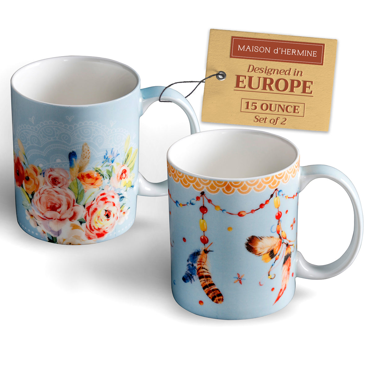 Ibiza - Blue Fine Bone China Coffee Mugs
