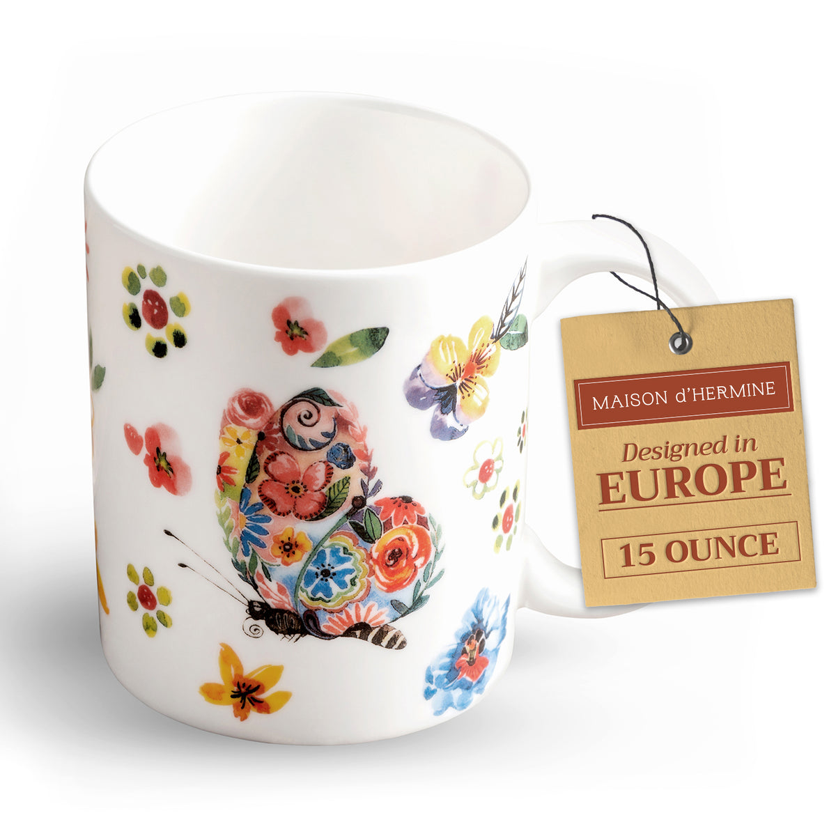Happy Florals - High Summer Fine Bone China Coffee Mugs