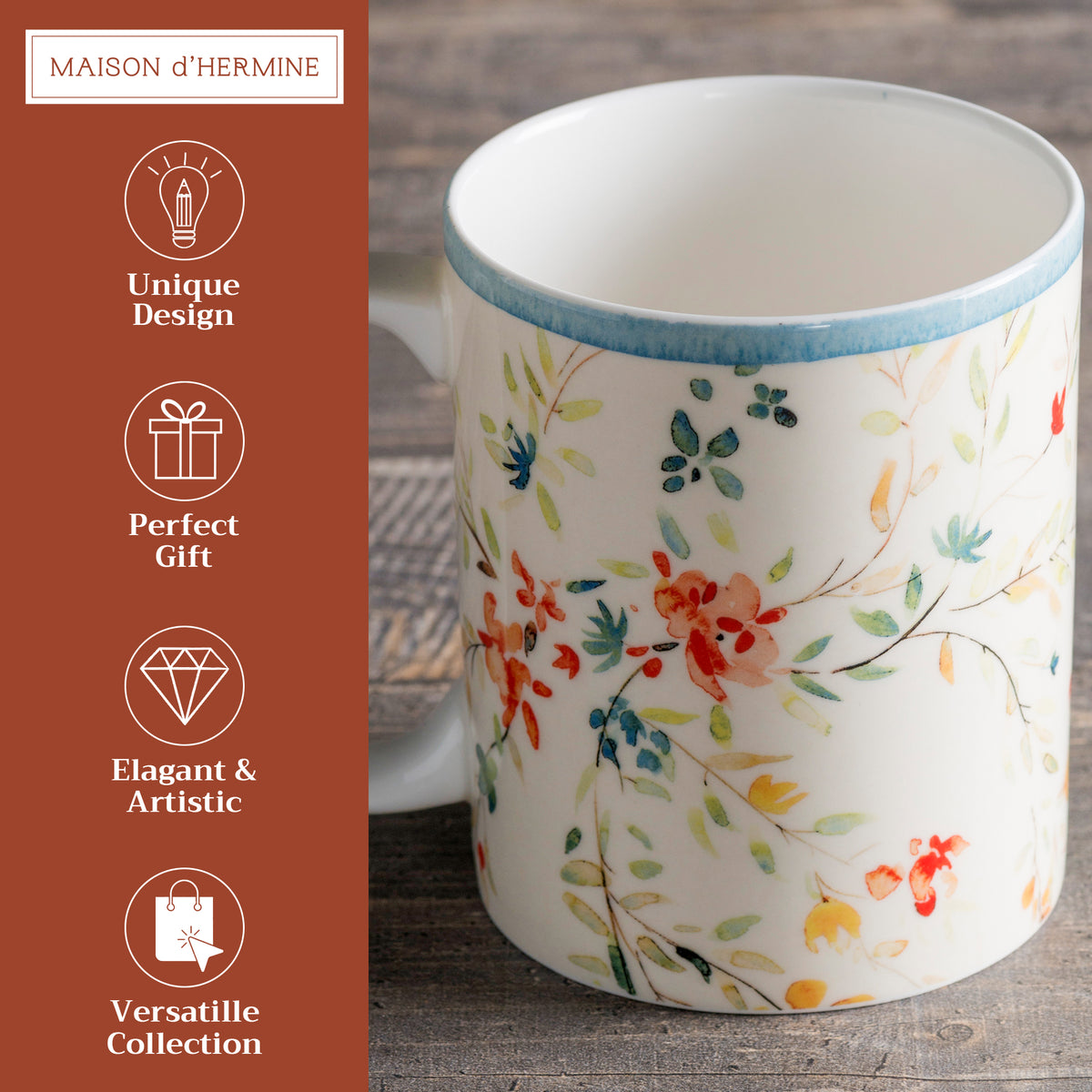 Colmar Fine Bone China Coffee Mugs