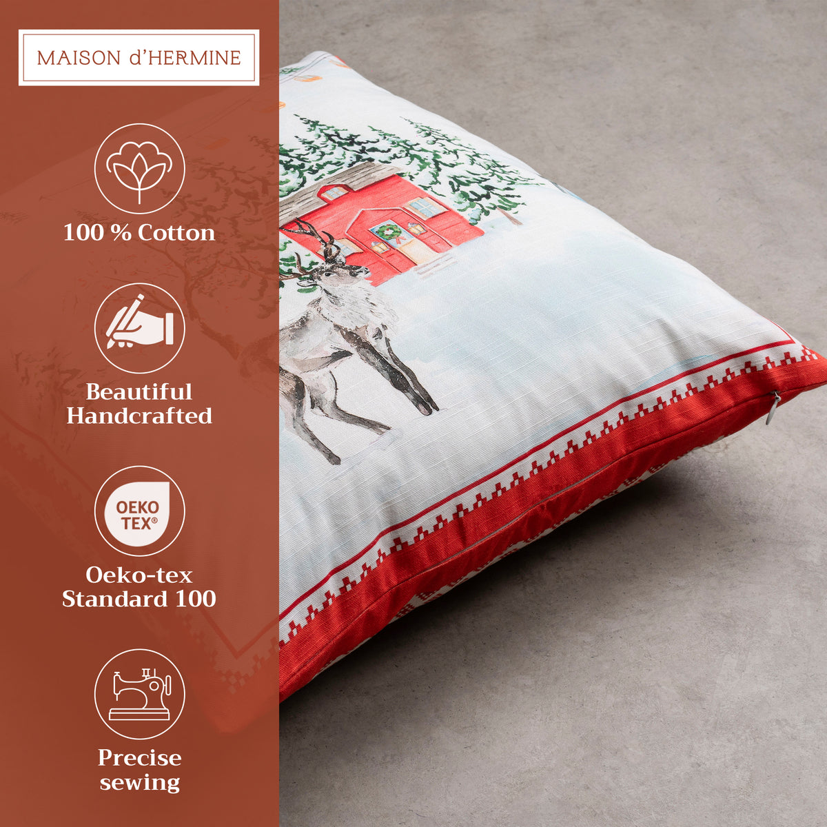 Rural Christmas Throw Pillow Covers