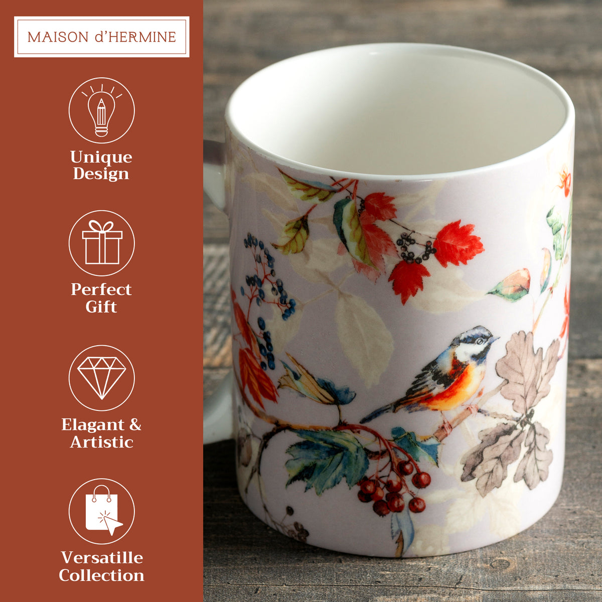 Equinoxe - Grey Fine Bone China Coffee Mugs