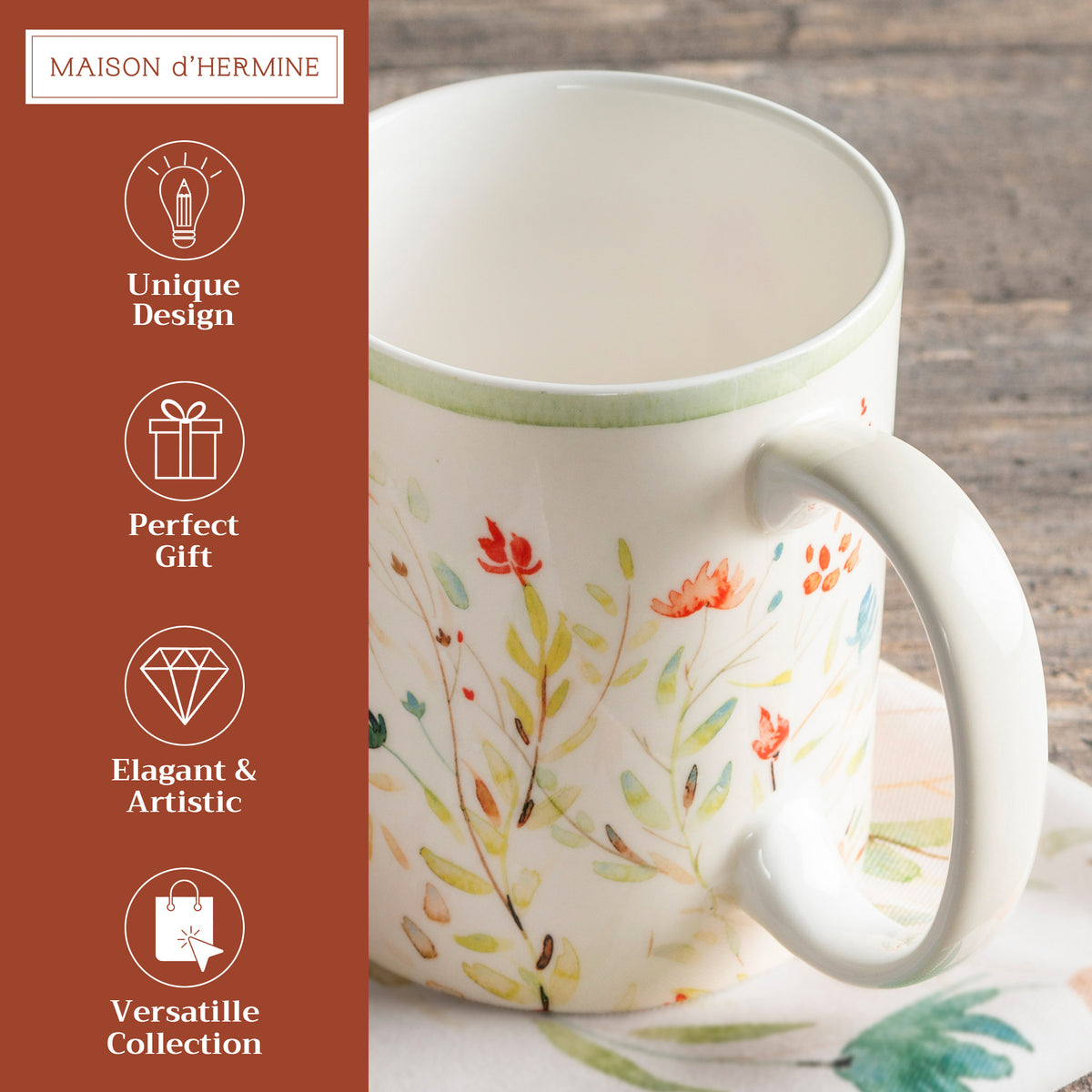 Colmar Fine Bone China Coffee Mugs