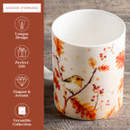 Oak Leaves Fine Bone China Coffee Mugs