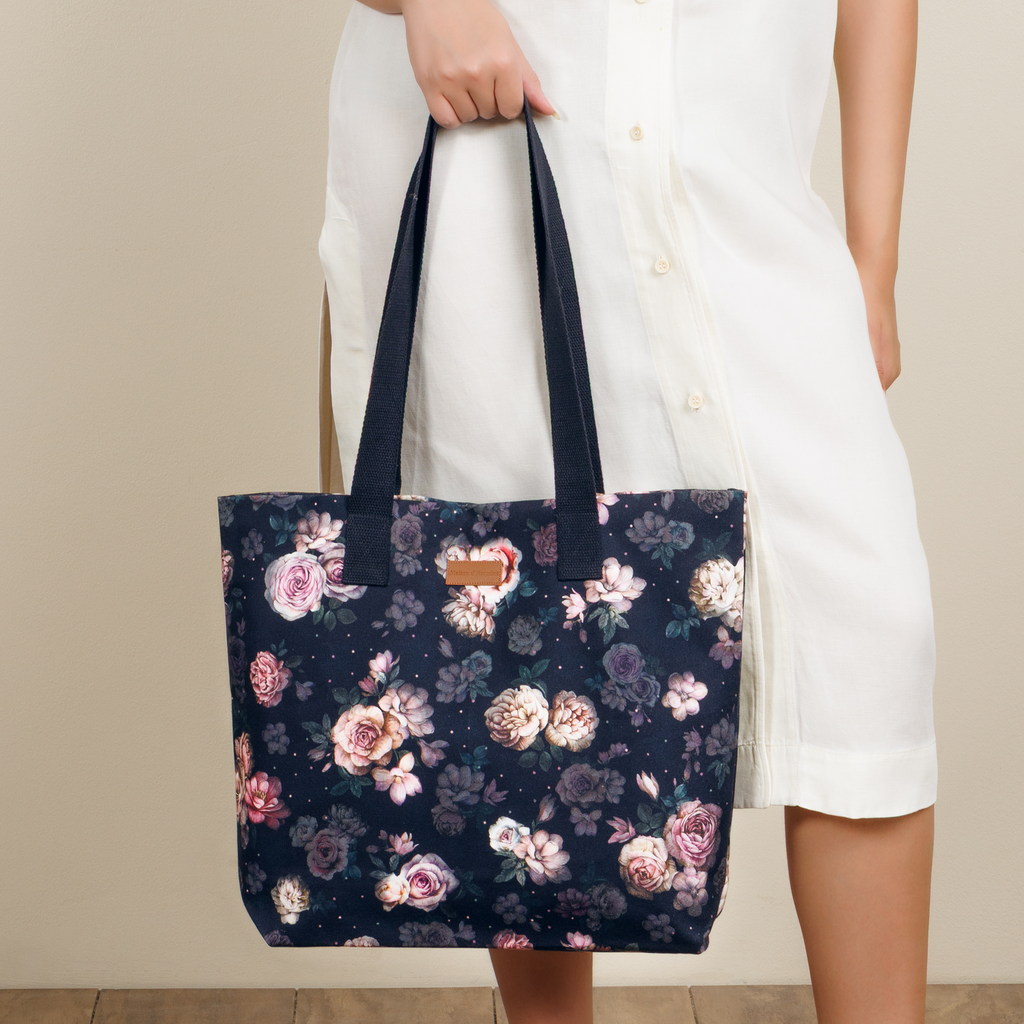 Moody Florals Canvas Tote Bags