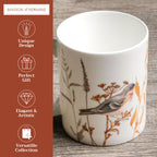 Meadow Florals - Beige Fine Bone China Coffee Mugs
