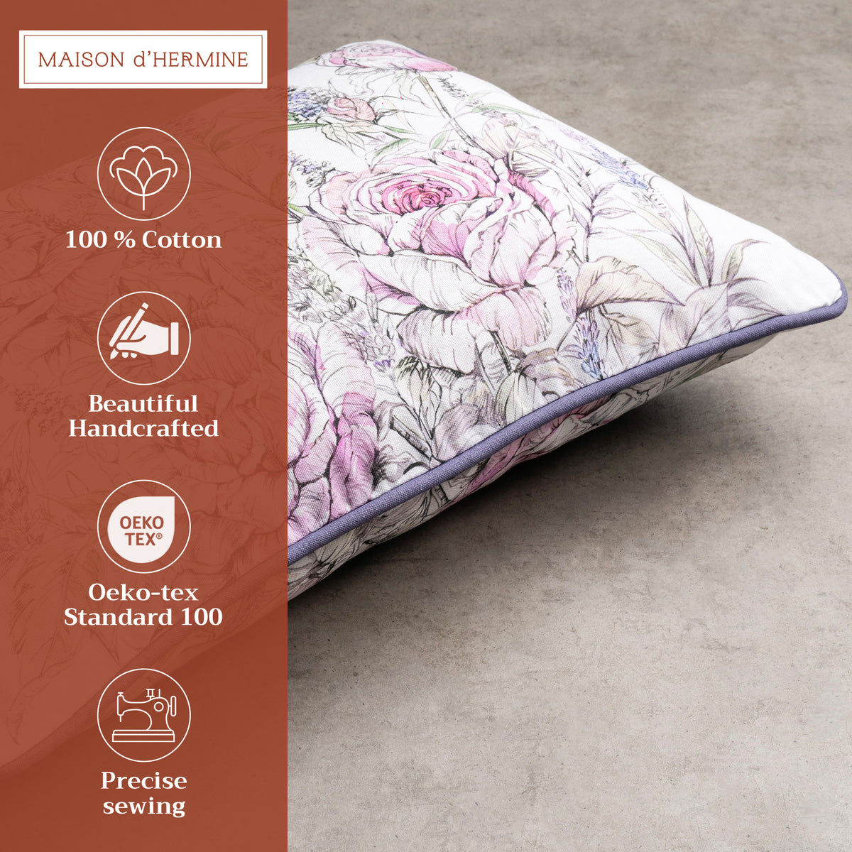 Rose Lavender Sage Throw Pillow Covers