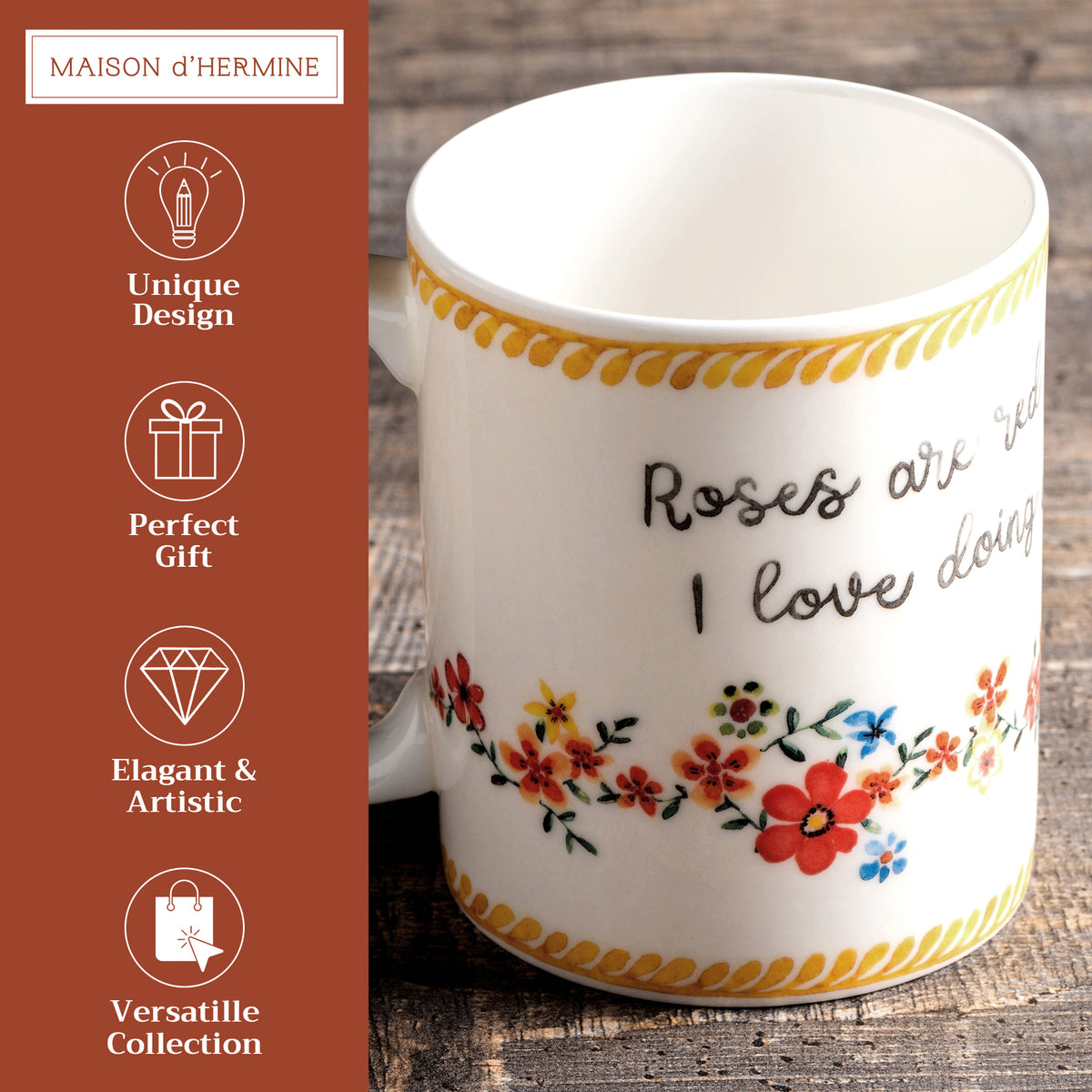 Happy Florals - Sweety Fine Bone China Coffee Mugs