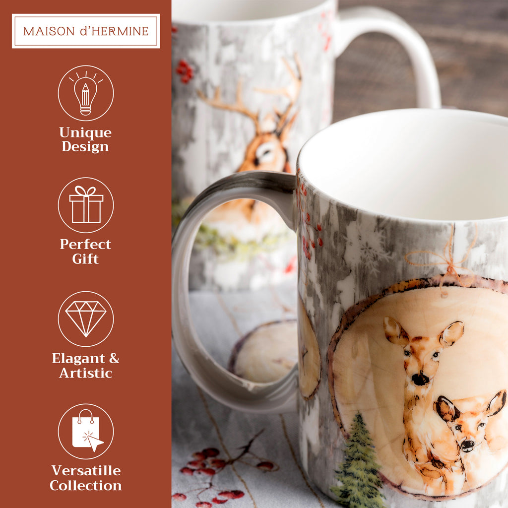 Mountain Life Fine Bone China Coffee Mugs