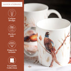 Faisan D'Automne Fine Bone China Coffee Mugs
