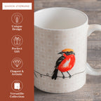 Birdies on Wire Fine Bone China Coffee Mugs