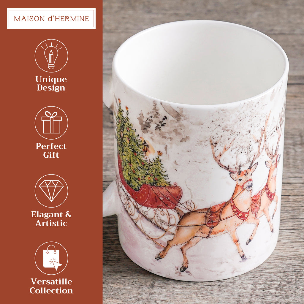 Christmas Tradition Fine Bone China Coffee Mugs