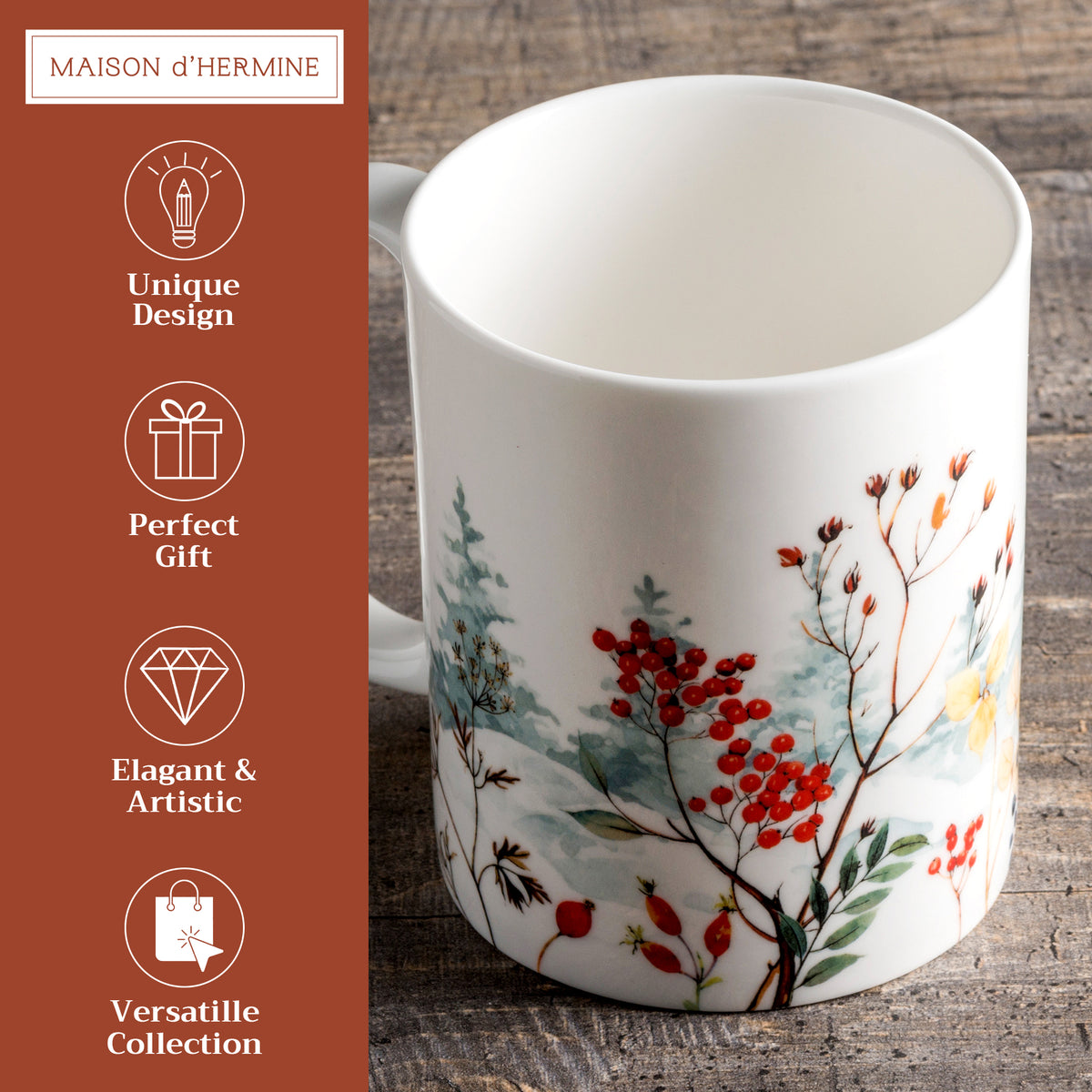 Morzine Fine Bone China Coffee Mugs