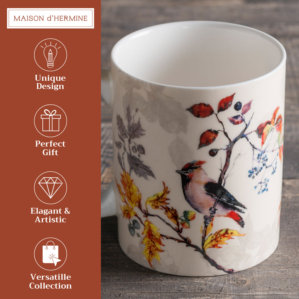 Equinoxe - Beige Fine Bone China Coffee Mugs