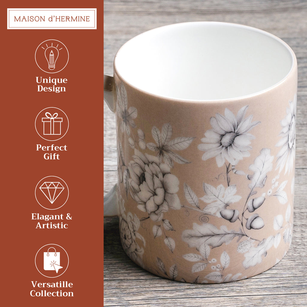 Pretty Autumn Fine Bone China Coffee Mugs