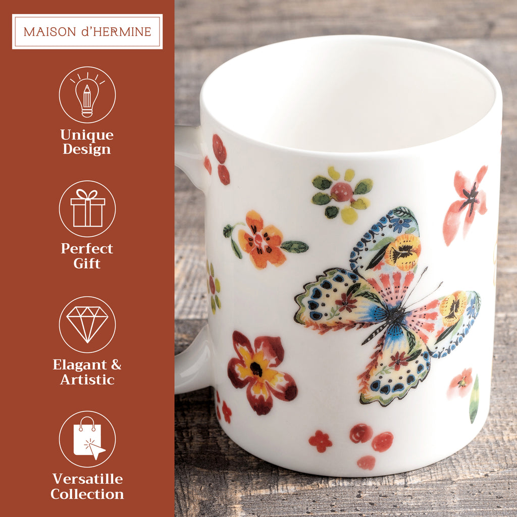 Happy Florals - High Summer Fine Bone China Coffee Mugs