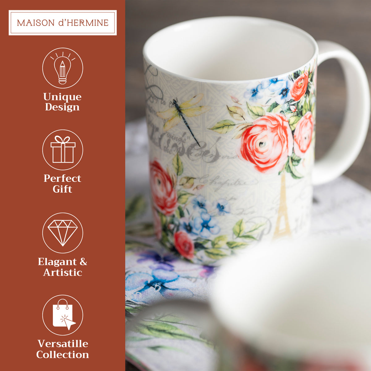 Champ De Mars Fine Bone China Coffee Mugs