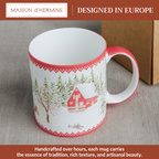 Rural Christmas Fine Bone China Coffee Mugs