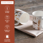Meadow Florals - Beige Fine Bone China Coffee Mugs