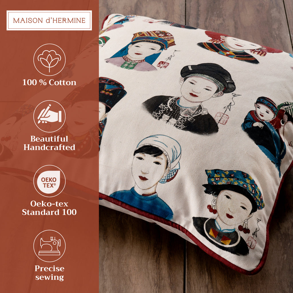 Pupeo People Throw Pillow Covers