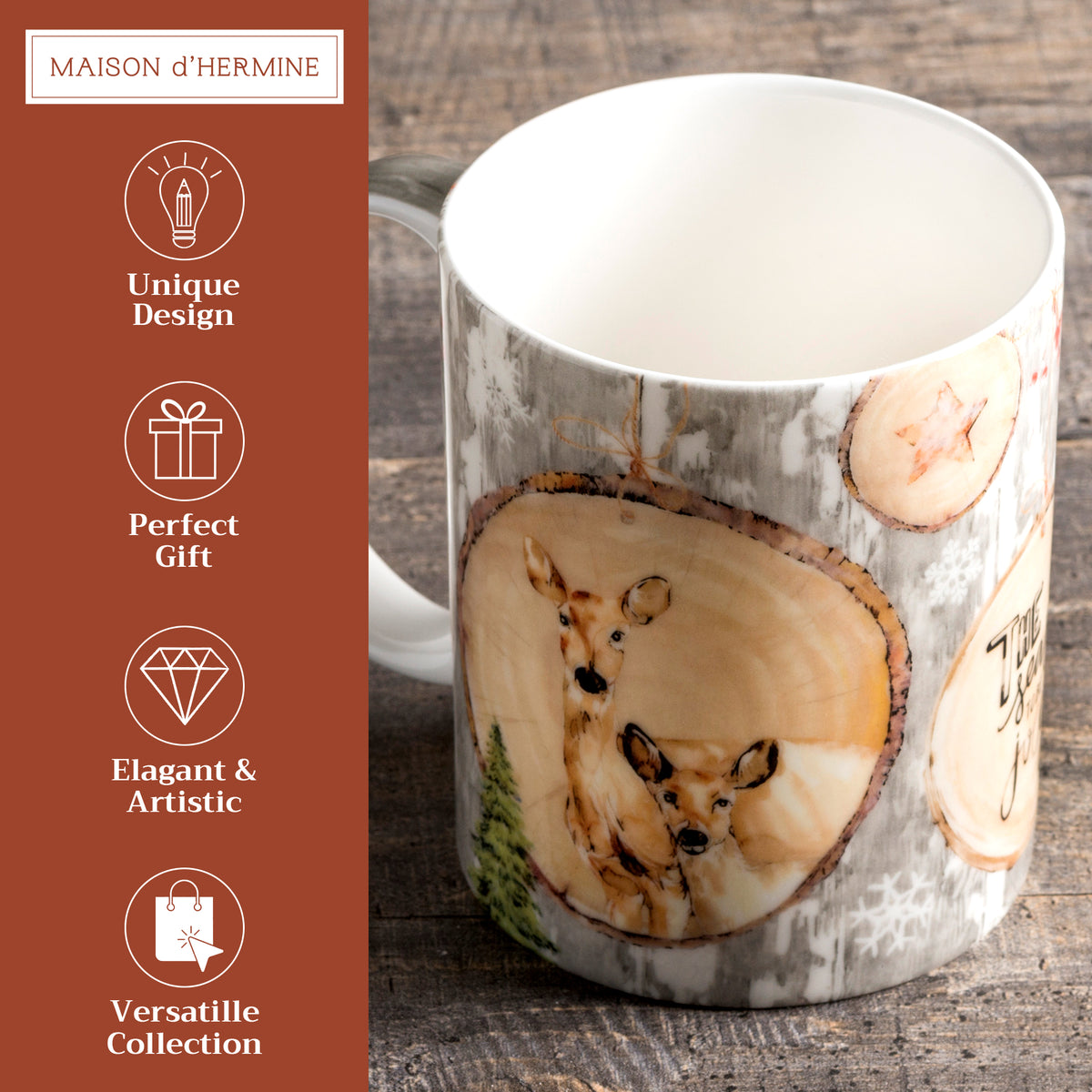 Mountain Life Fine Bone China Coffee Mugs