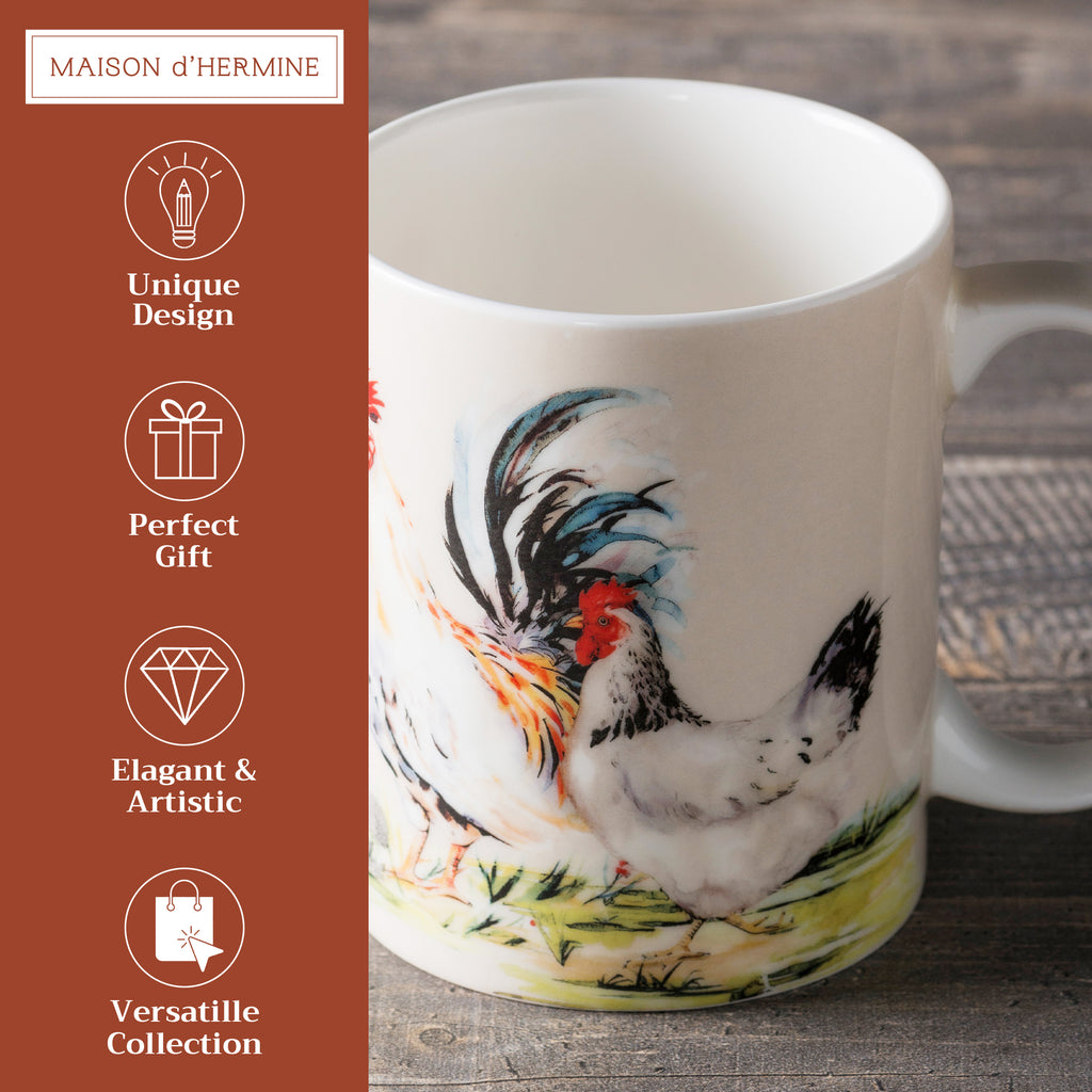 Campagne Fine Bone China Coffee Mugs