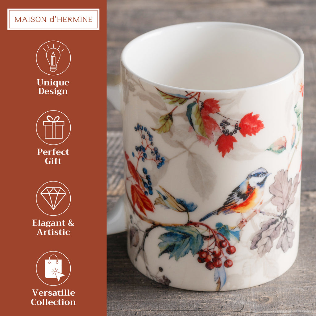 Equinoxe - Beige Fine Bone China Coffee Mugs