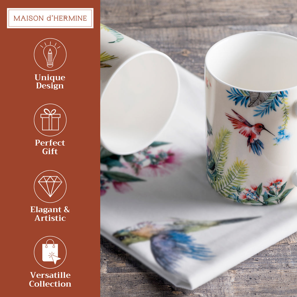 Tropiques Fine Bone China Coffee Mugs