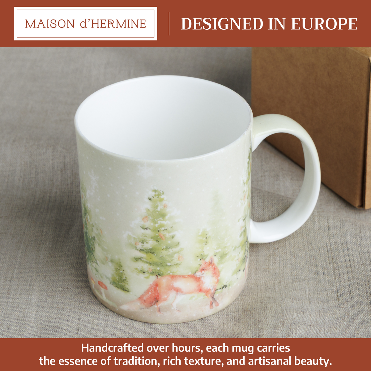 Winter Morning Fine Bone China Coffee Mugs