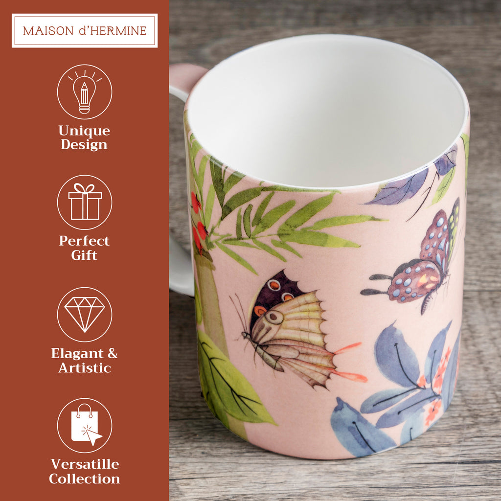 Canne Fine Bone China Coffee Mugs