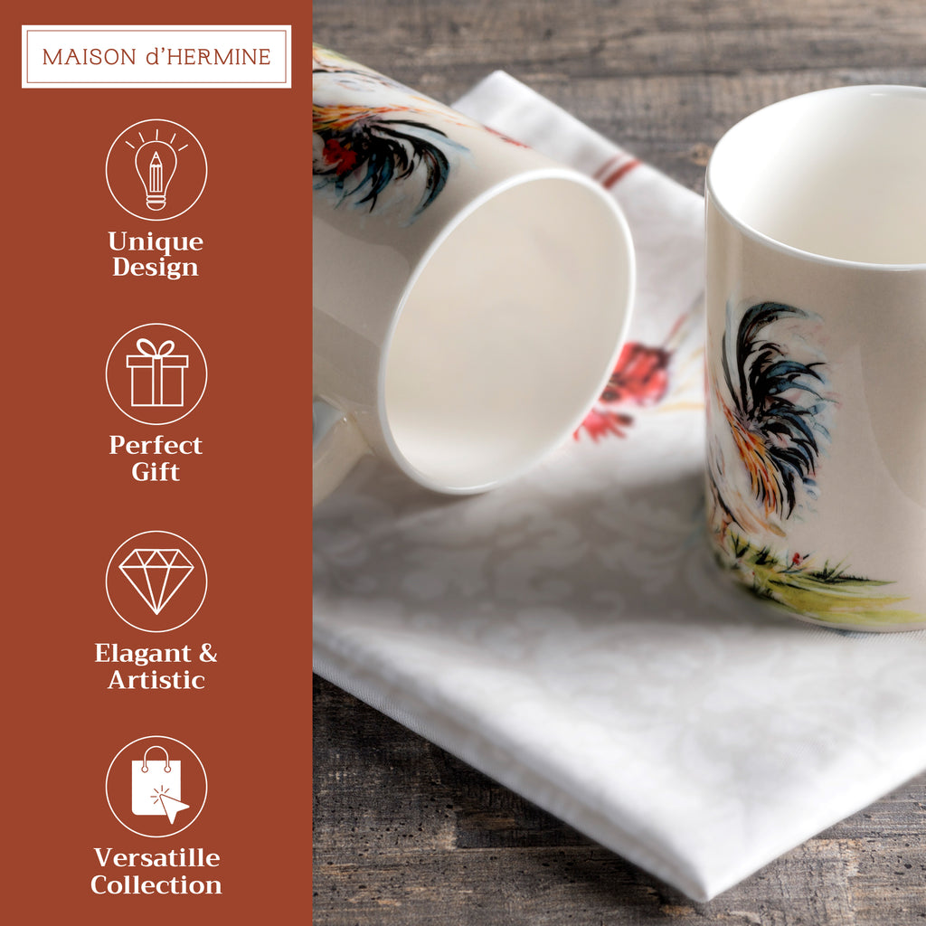 Campagne Fine Bone China Coffee Mugs