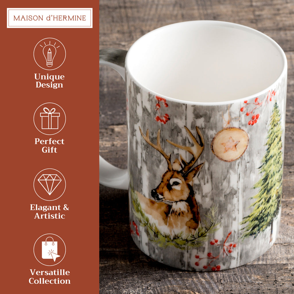 Mountain Life Fine Bone China Coffee Mugs