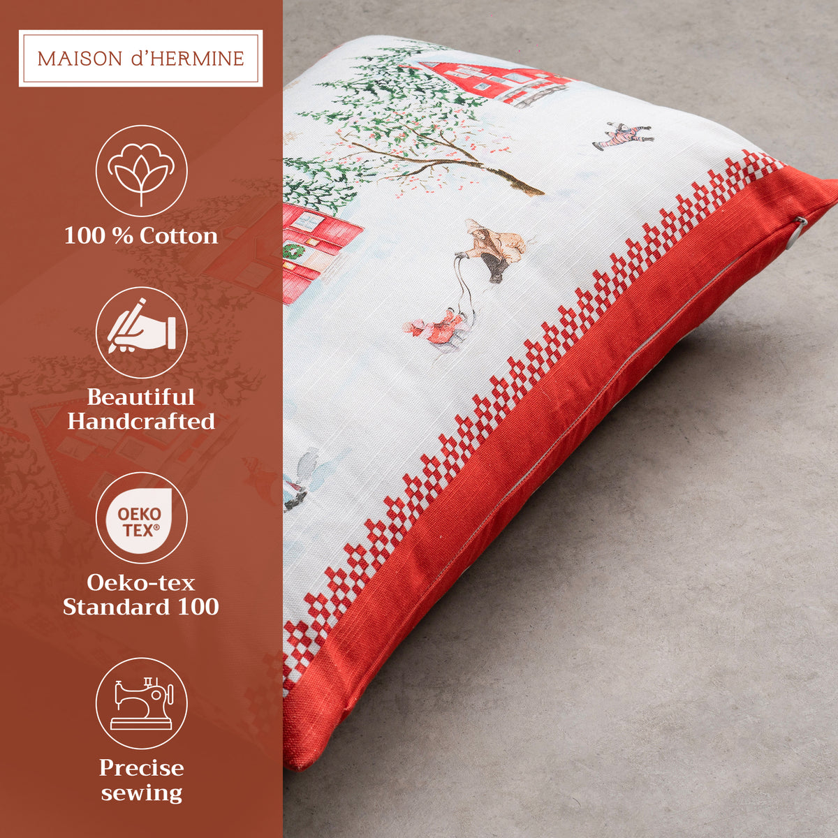 Rural Christmas Throw Pillow Covers