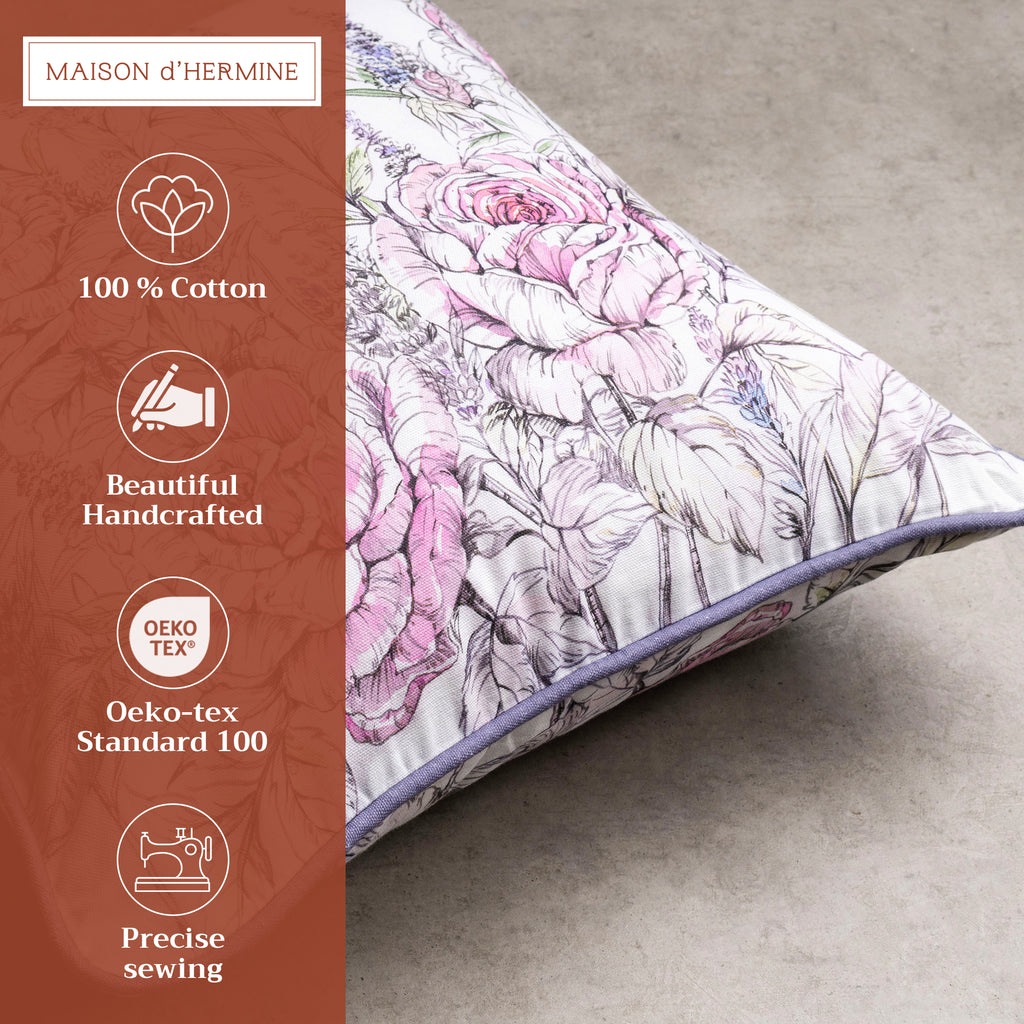Rose Lavender Sage Throw Pillow Covers