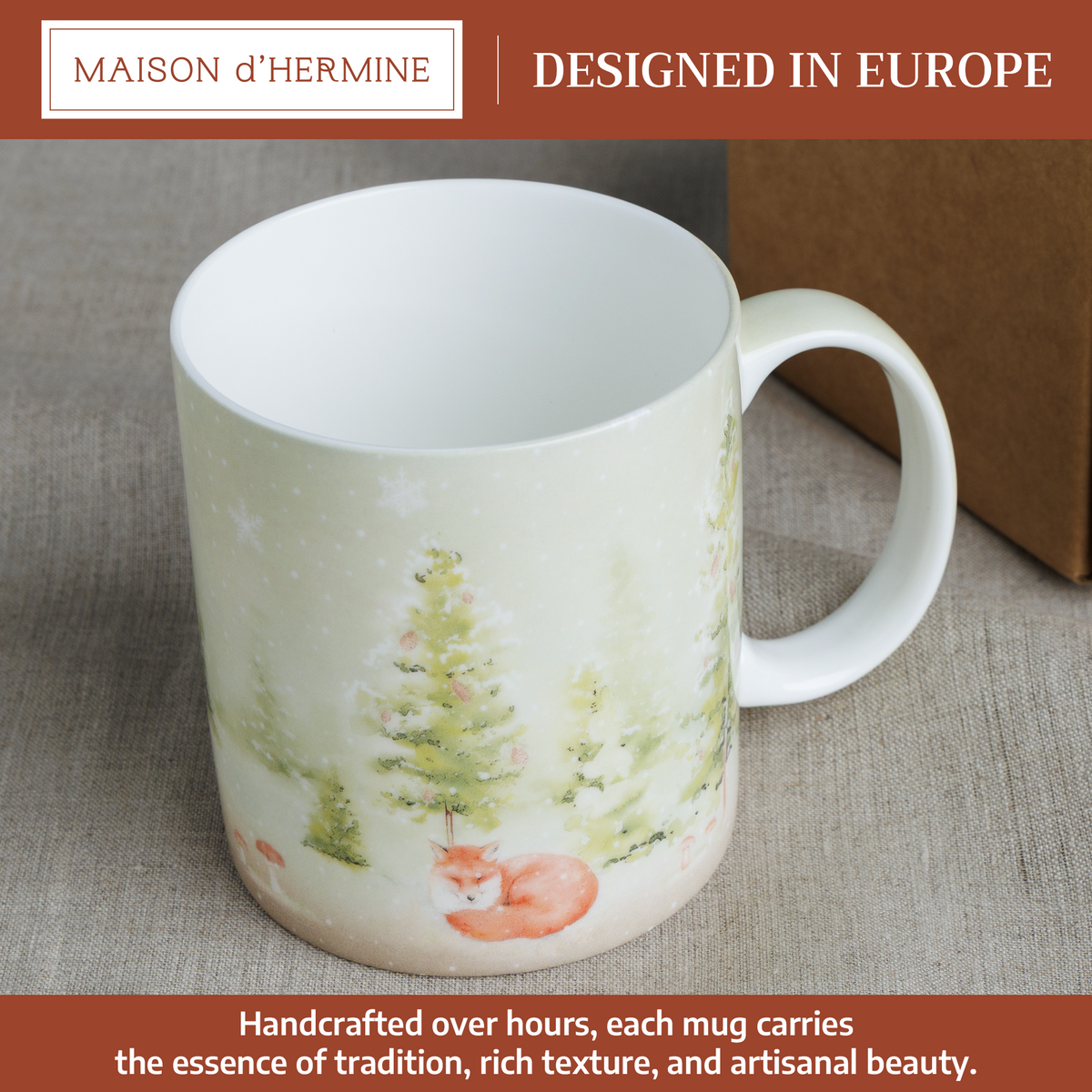 Winter Morning Fine Bone China Coffee Mugs