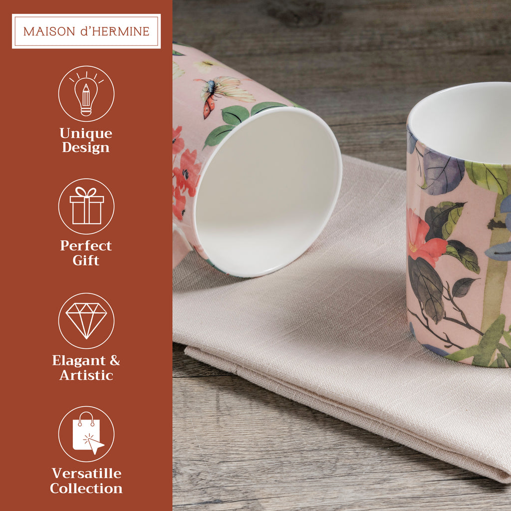 Canne Fine Bone China Coffee Mugs