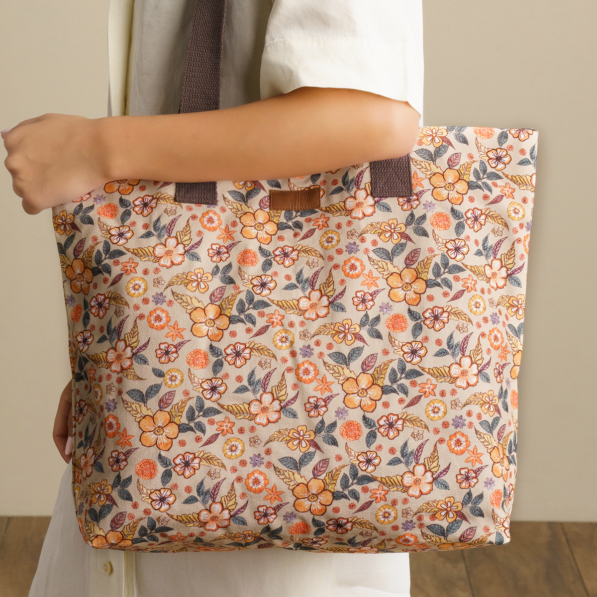 Floral Rain Canvas Tote Bags