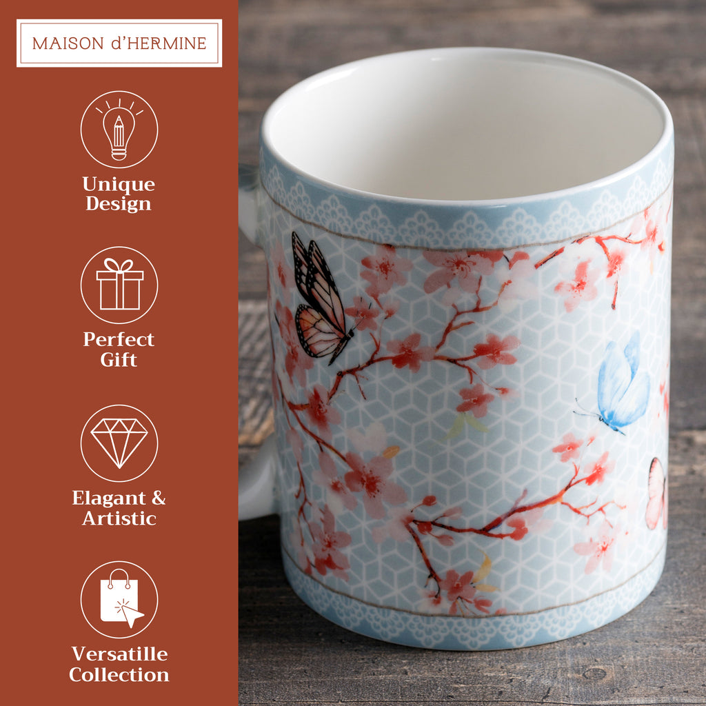Blossoms in Spring Fine Bone China Coffee Mugs