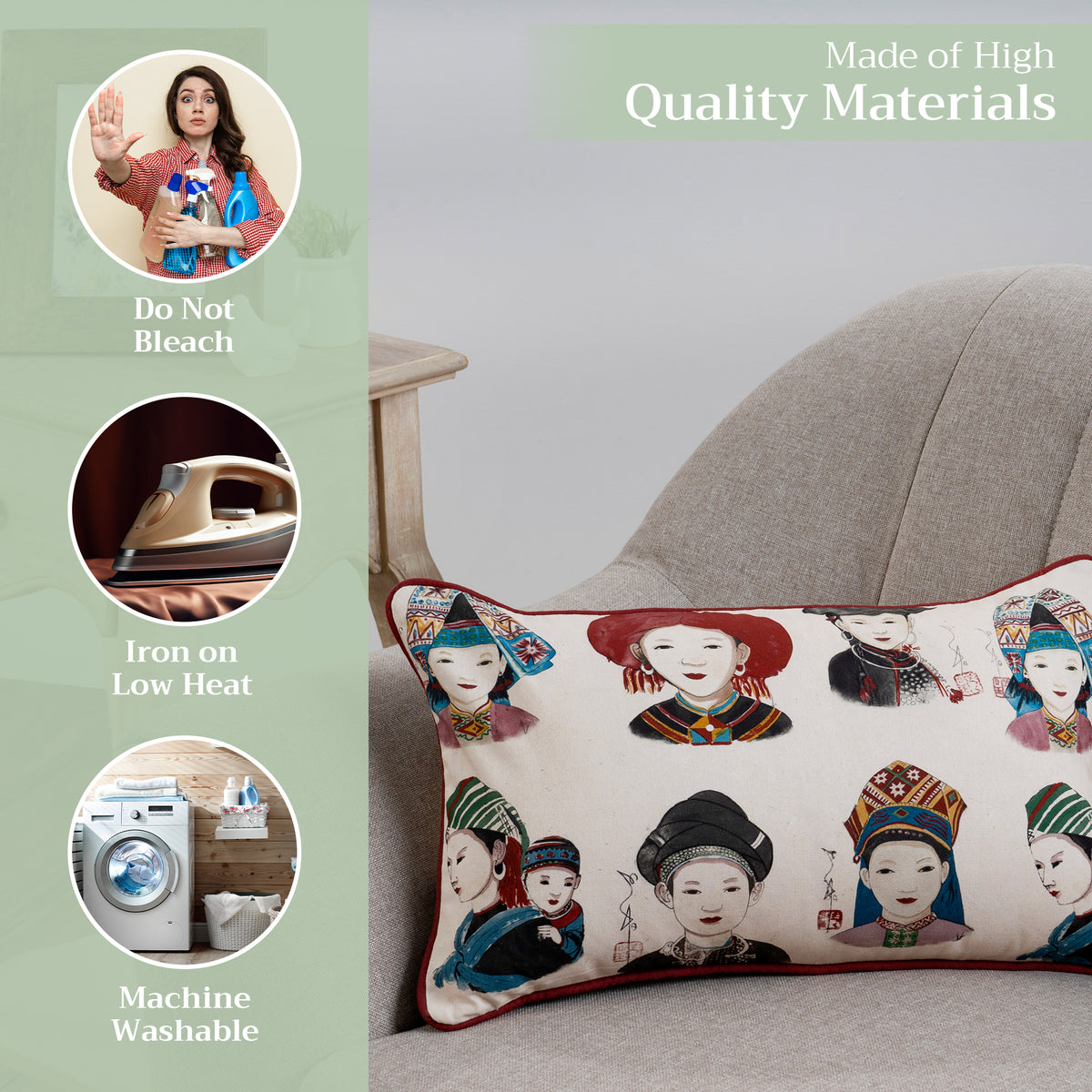 Pupeo People Throw Pillow Covers