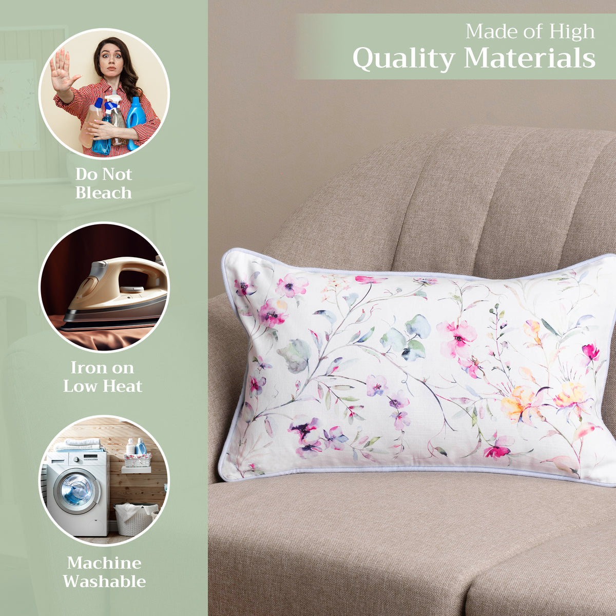 Summer Floral Throw Pillow Covers