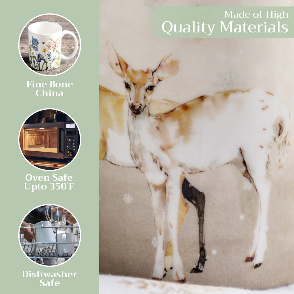 Deer In The Woods Fine Bone China Coffee Mugs